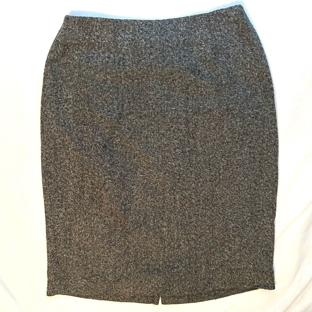 Vintage Guy Laroche Paris Gray Textured Skirt 4 Wool Alpaca Mohair Blend France